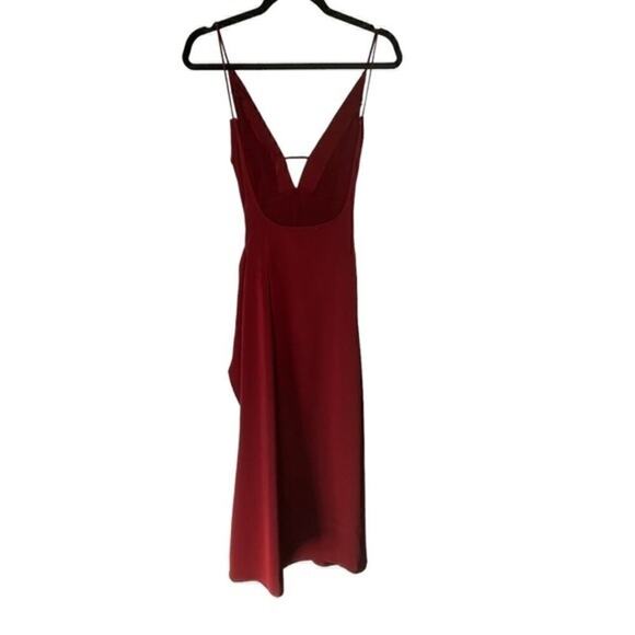 AMYLYNN Backless Satin Dress Jolie Satin Slip Dress in Burgundy Size Small - Picture 13 of 15